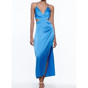Zara satin cut out dress